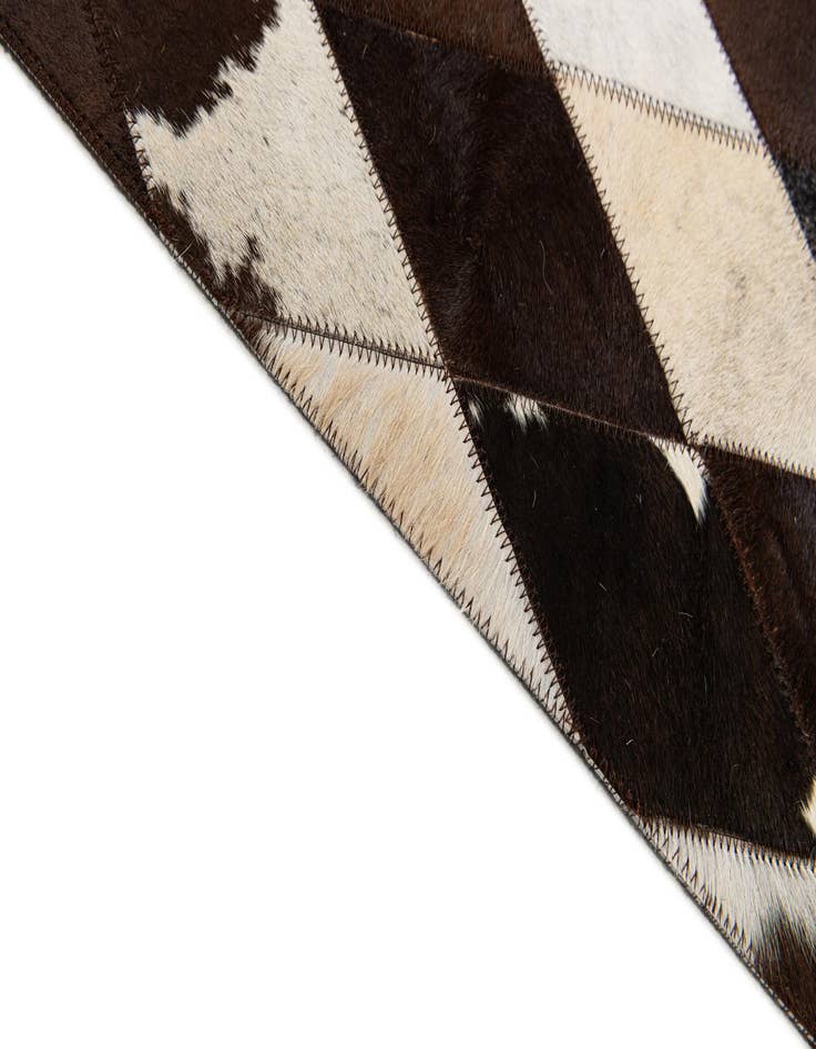 Detail image of  5' 2 x 8' 1 Cowhide Stocks Rug