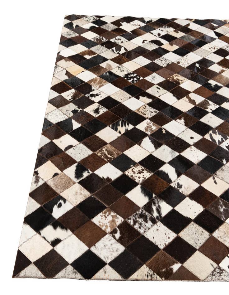 Detail image of  5' 2 x 8' Cowhide Stocks Rug