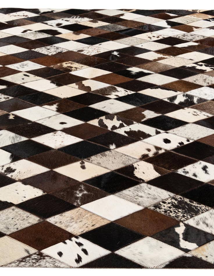 Detail image of  5' 2 x 8' Cowhide Stocks Rug