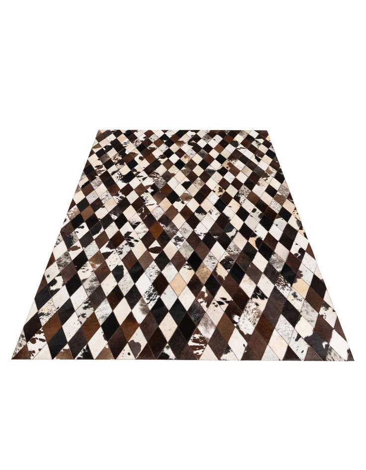 Detail image of  5' 1 x 8' 1 Cowhide Stocks Rug