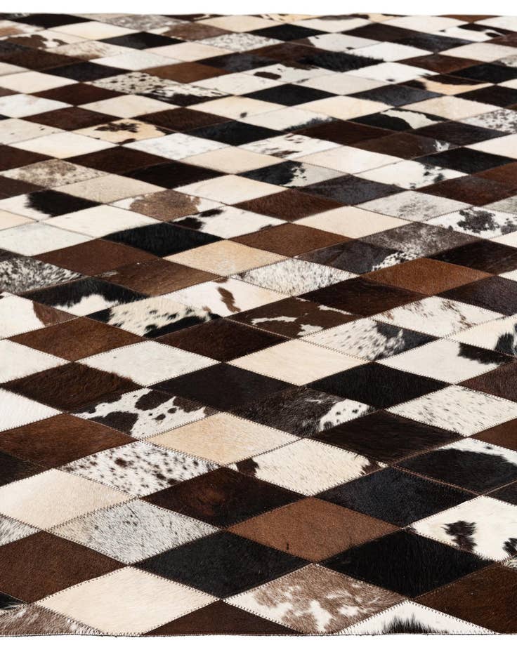 Detail image of  5' 1 x 8' 1 Cowhide Stocks Rug