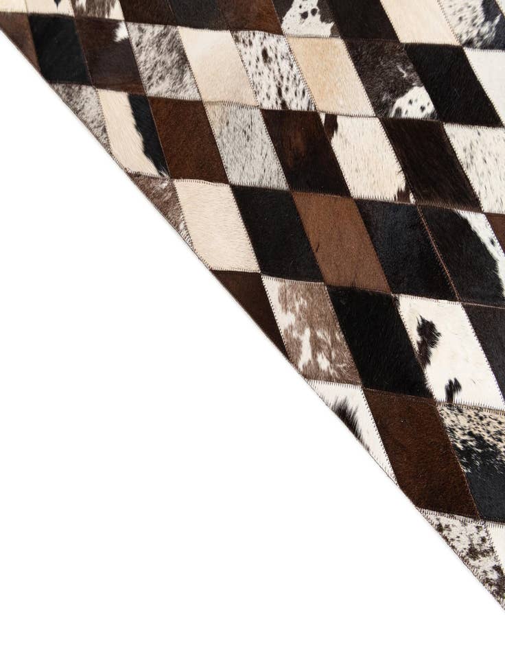 Detail image of  5' 1 x 8' 1 Cowhide Stocks Rug