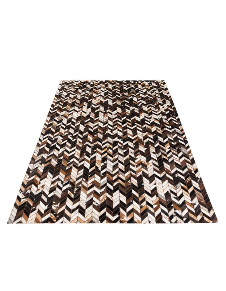 Detail image of  4' 11 x 8' Cowhide Stocks Rug