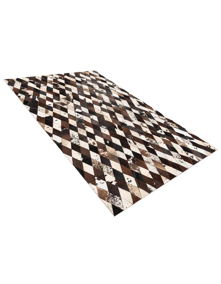 Detail image of  5' 2 x 8' 2 Cowhide Stocks Rug