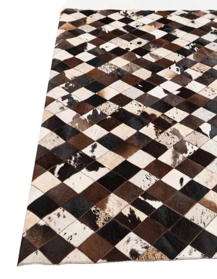 Detail image of  5' 2 x 8' 2 Cowhide Stocks Rug