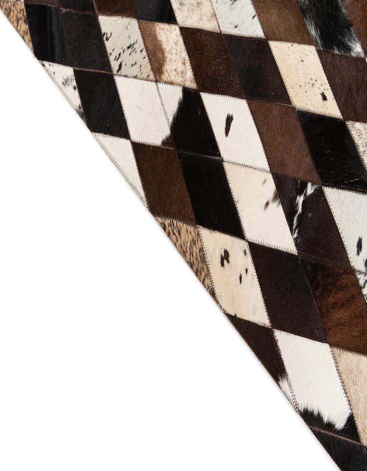 Detail image of  5' 2 x 8' 2 Cowhide Stocks Rug