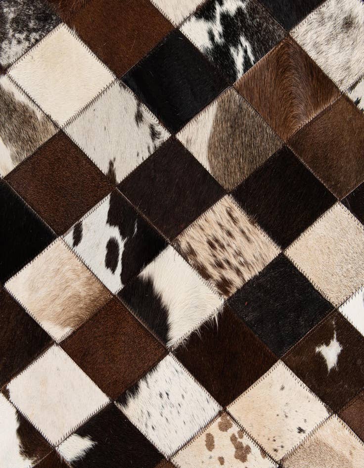 Detail image of  5' 2 x 8' 2 Cowhide Stocks Rug