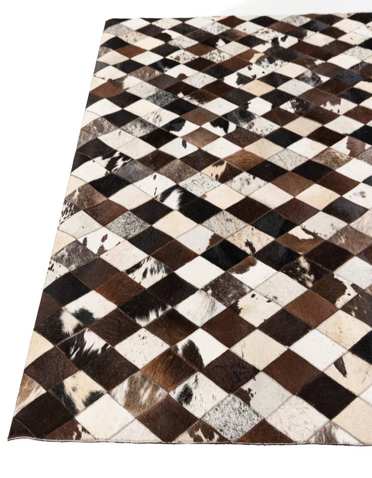 Detail image of  5' 2 x 8' 1 Cowhide Stocks Rug