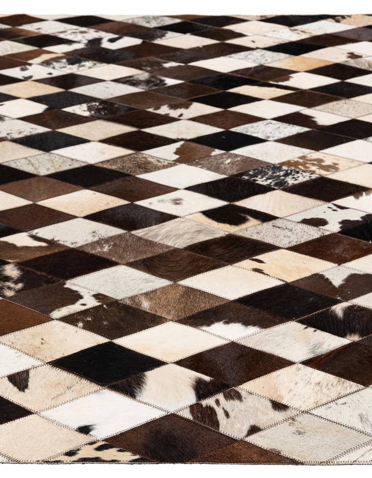 Detail image of  5' 2 x 8' 1 Cowhide Stocks Rug