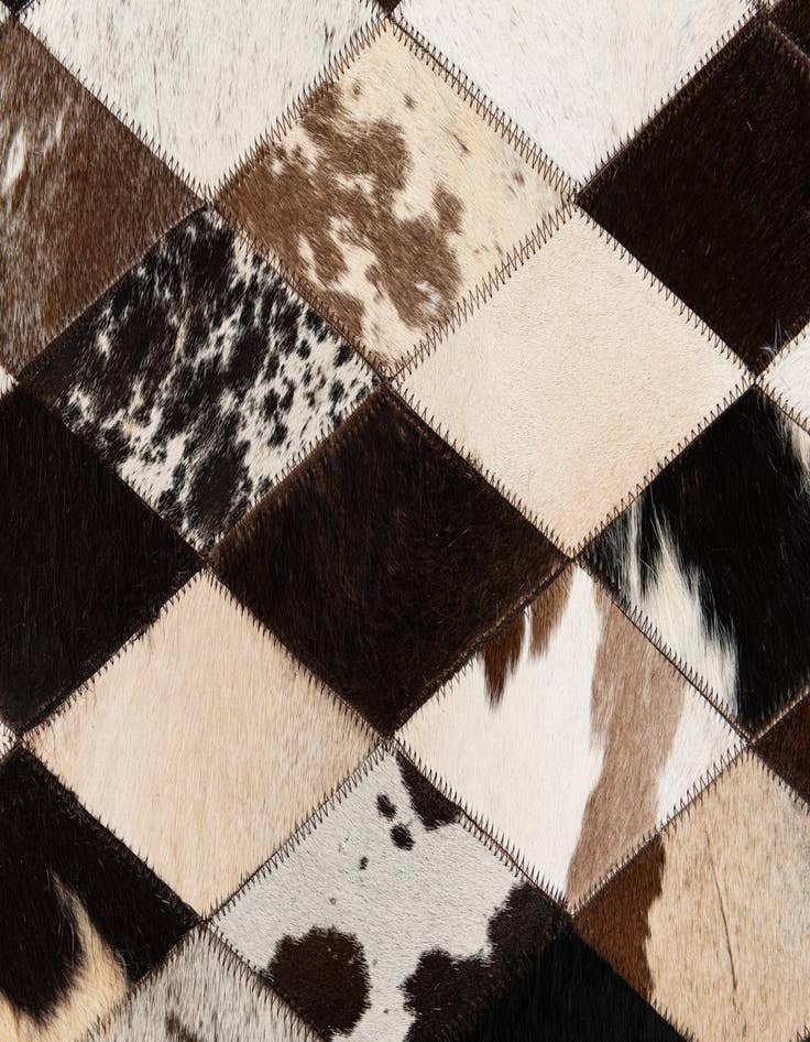 Detail image of  5' 2 x 8' 1 Cowhide Stocks Rug