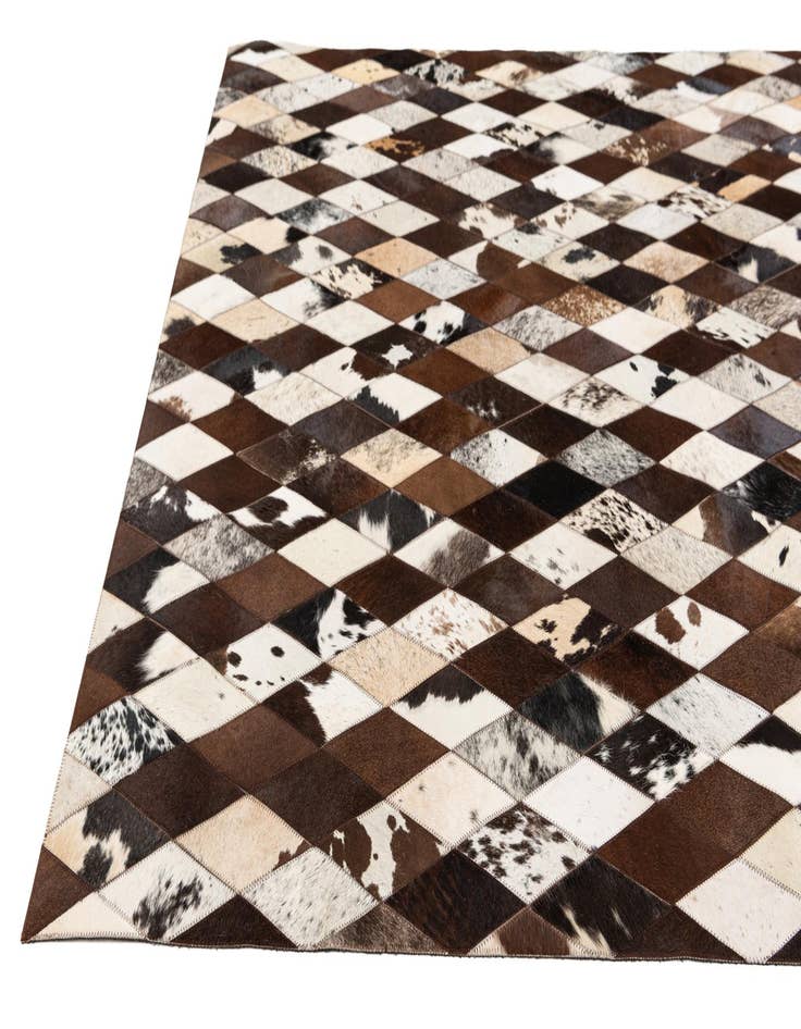 Detail image of  5' 1 x 8' 1 Cowhide Stocks Rug
