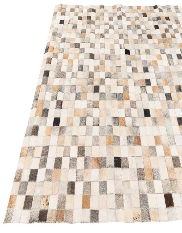 Detail image of  5' 1 x 7' 9 Cowhide Stocks Rug