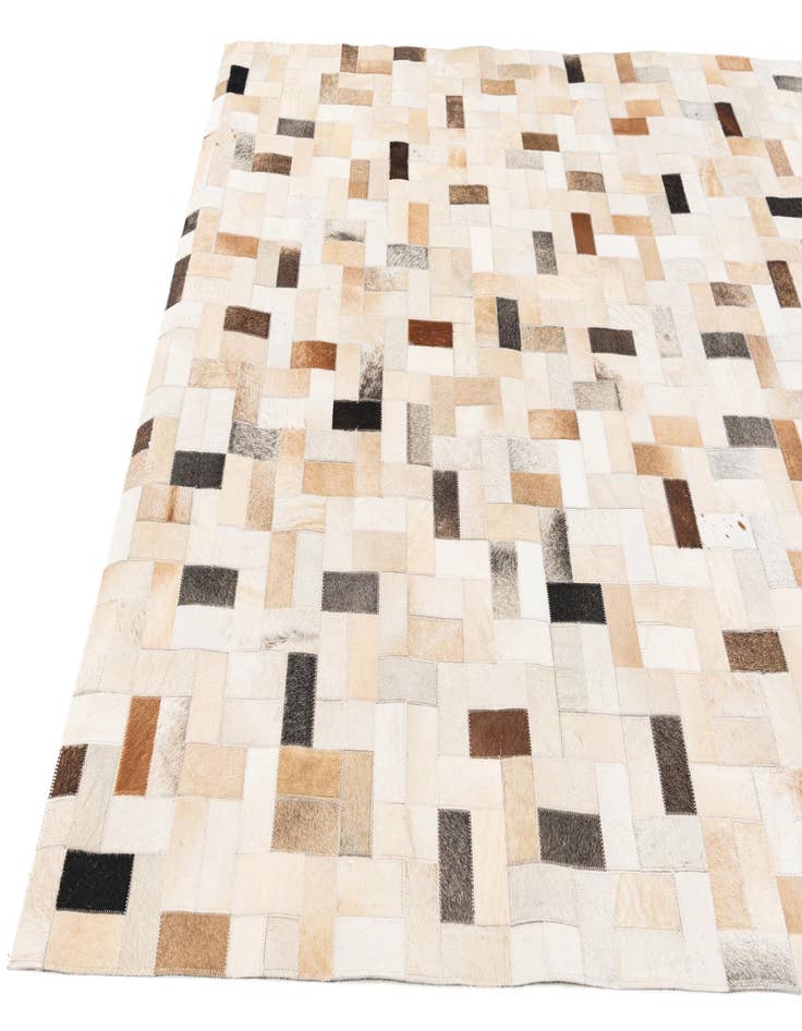 Detail image of  5' 1 x 7' 11 Cowhide Stocks Rug