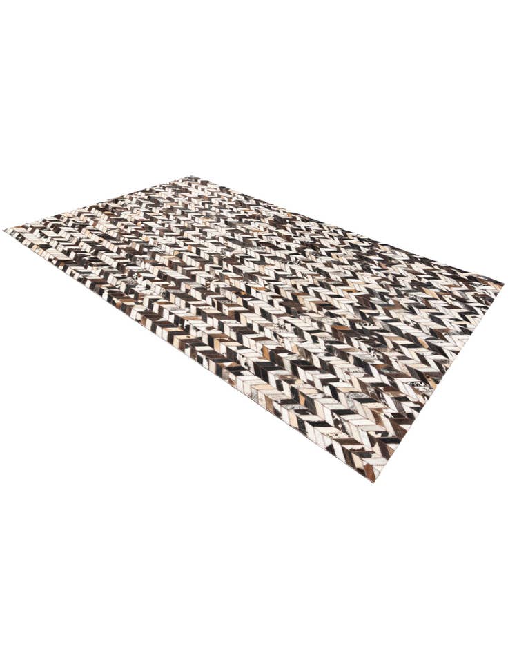 Detail image of  4' 11 x 7' 10 Cowhide Stocks Rug
