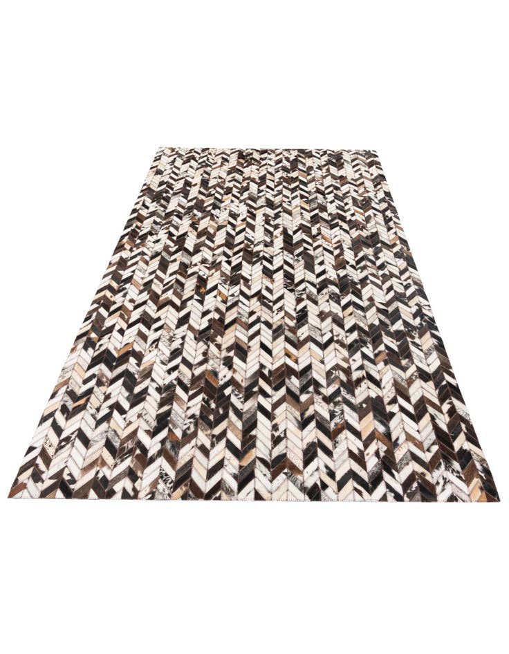 Detail image of  4' 11 x 7' 10 Cowhide Stocks Rug