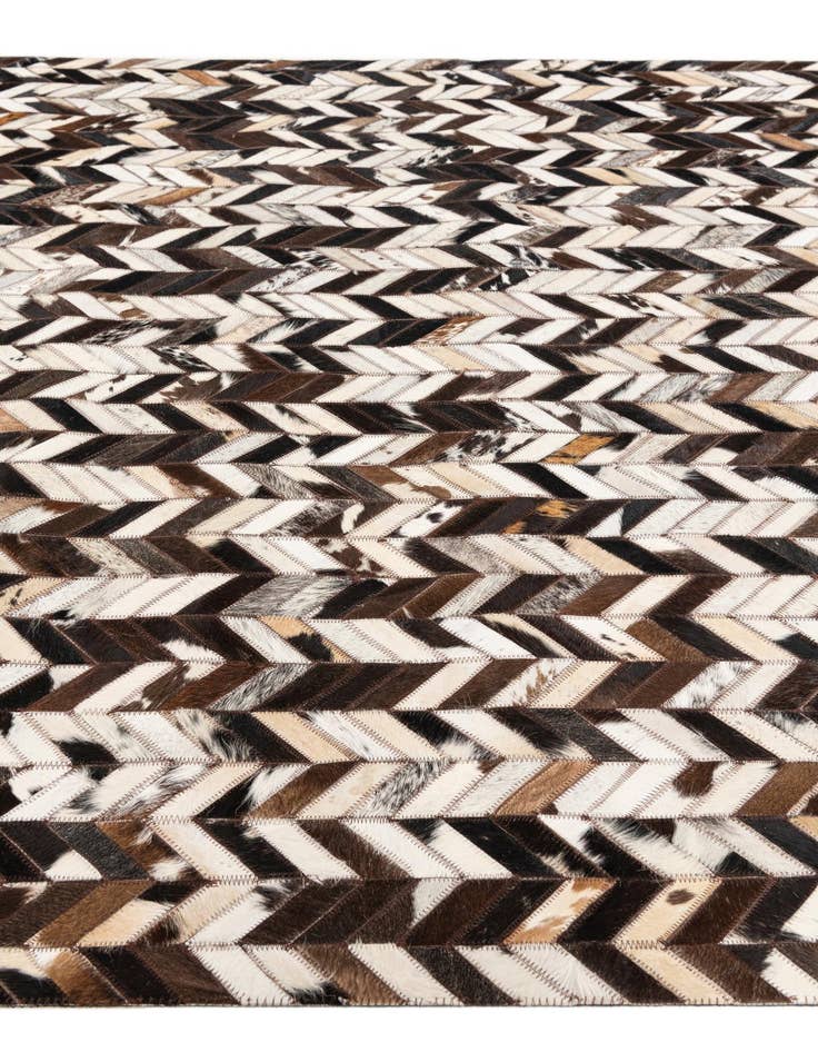 Detail image of  4' 11 x 7' 10 Cowhide Stocks Rug
