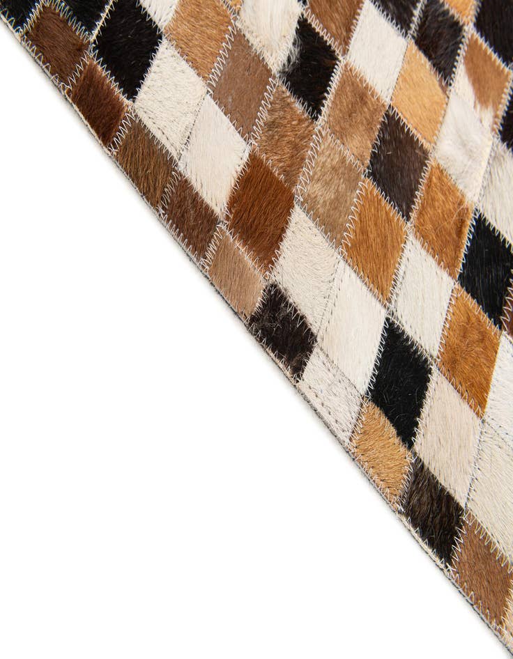 Detail image of  5' 5 x 7' 5 Cowhide Stocks Rug