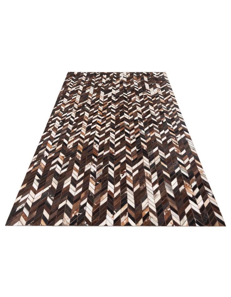 Detail image of  4' 11 x 8' Cowhide Stocks Rug