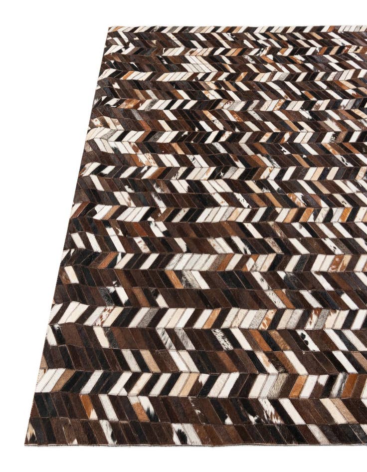 Detail image of  4' 11 x 8' Cowhide Stocks Rug
