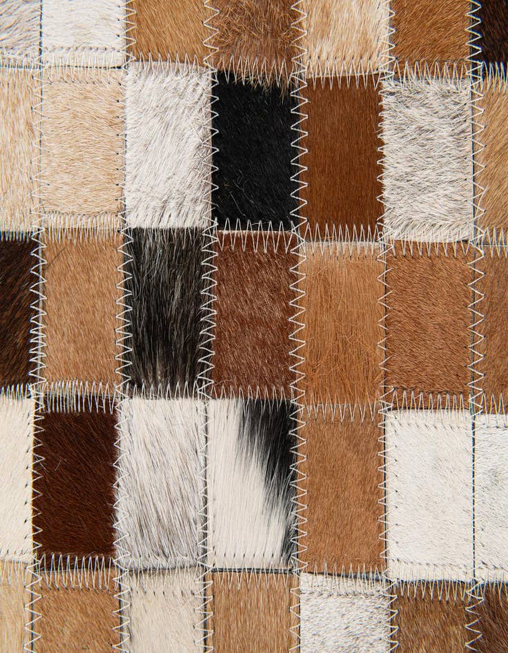 Detail image of  5' 2 x 7' 11 Cowhide Stocks Rug