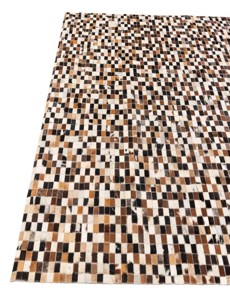 Detail image of  5' 3 x 7' 8 Cowhide Stocks Rug