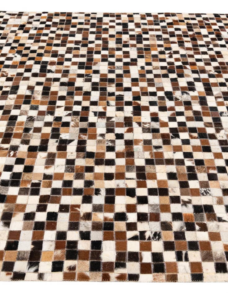 Detail image of  5' 3 x 7' 8 Cowhide Stocks Rug