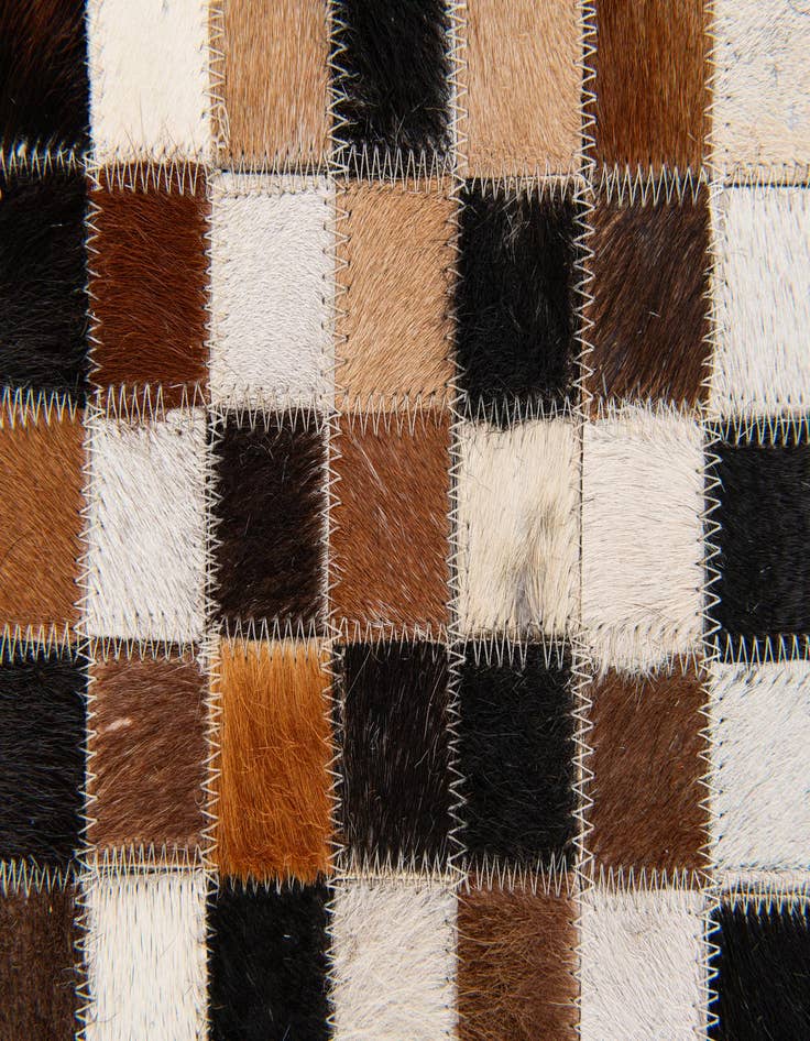 Detail image of  5' 7 x 7' 9 Cowhide Stocks Rug