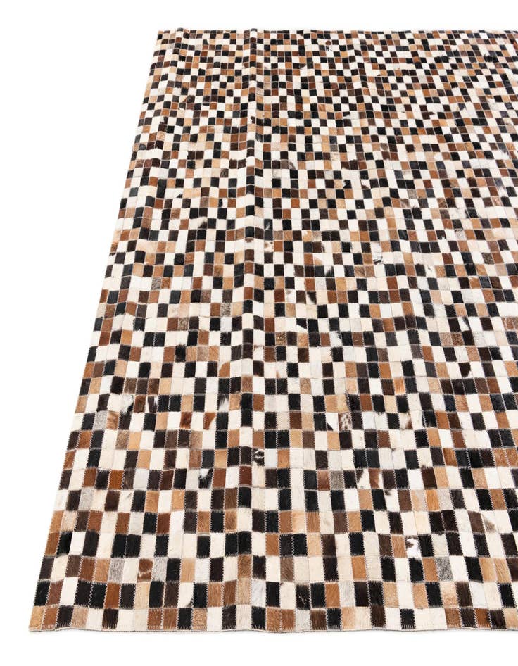 Detail image of  5' 3 x 7' 7 Cowhide Stocks Rug