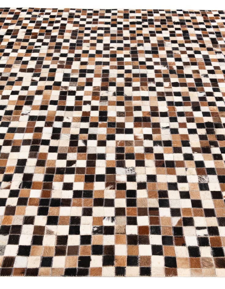 Detail image of  5' 3 x 7' 7 Cowhide Stocks Rug