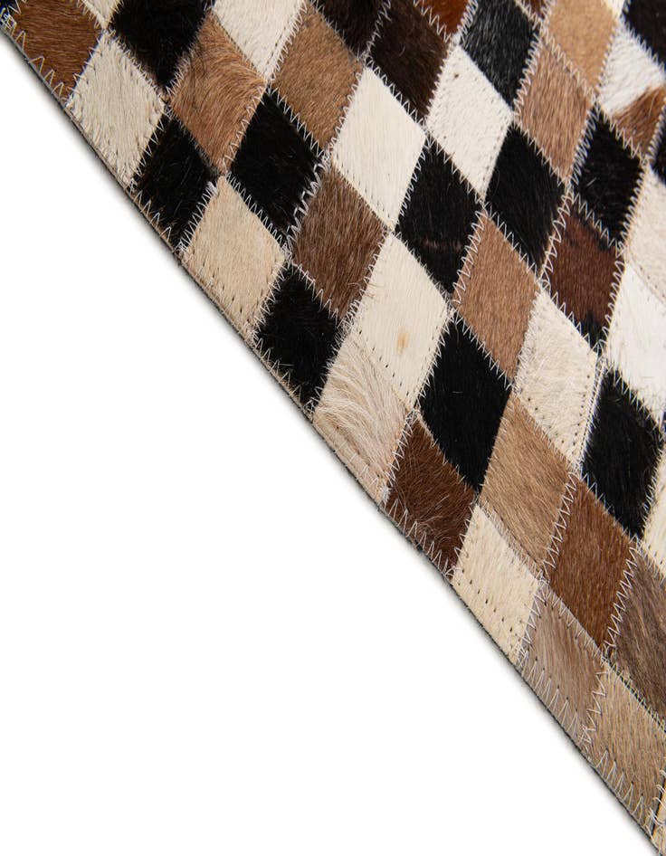 Detail image of  5' 3 x 7' 7 Cowhide Stocks Rug