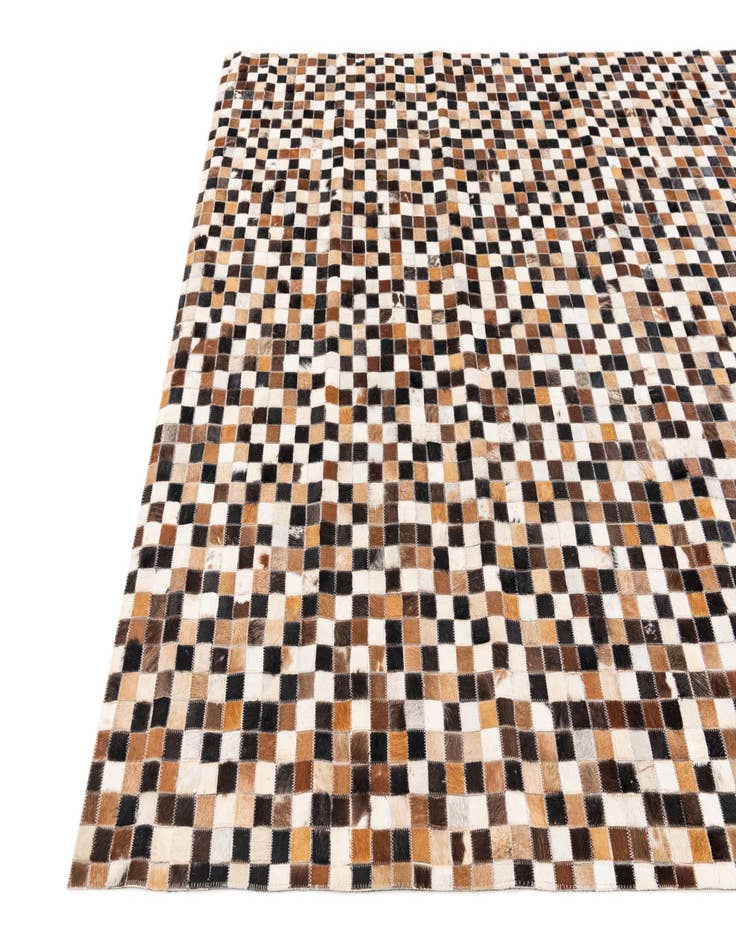 Detail image of  5' 4 x 7' 6 Cowhide Stocks Rug