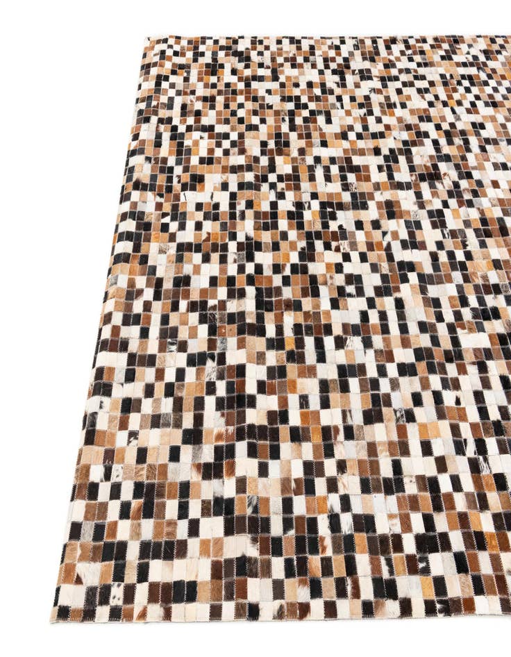 Detail image of  5' 5 x 7' 7 Cowhide Stocks Rug