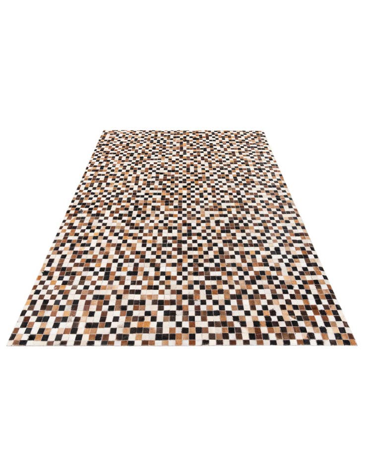 Detail image of  5' 7 x 7' 6 Cowhide Stocks Rug