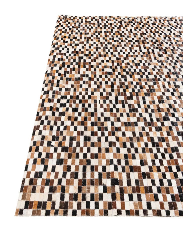 Detail image of  5' 7 x 7' 6 Cowhide Stocks Rug