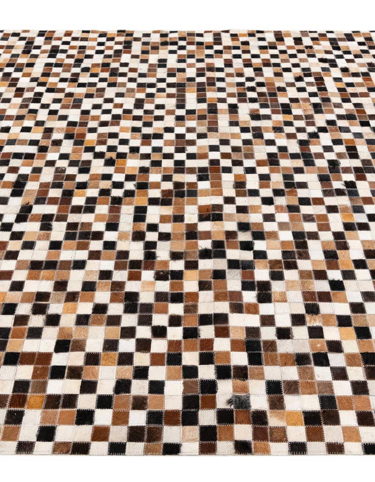 Detail image of  5' 7 x 7' 6 Cowhide Stocks Rug