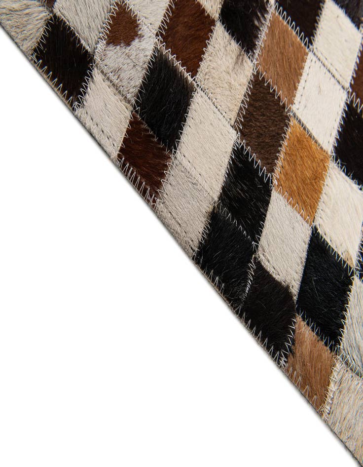 Detail image of  5' 6 x 7' 7 Cowhide Stocks Rug