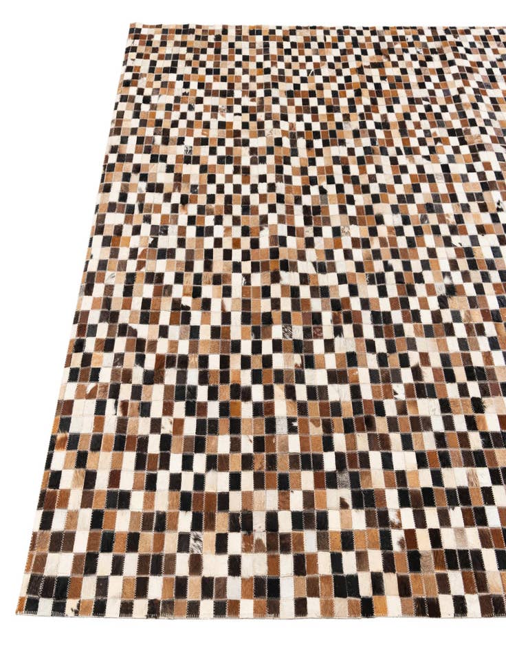 Detail image of  5' 3 x 7' 6 Cowhide Stocks Rug