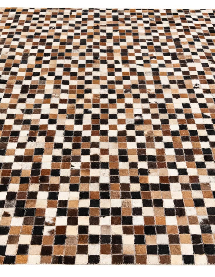 Detail image of  5' 3 x 7' 6 Cowhide Stocks Rug