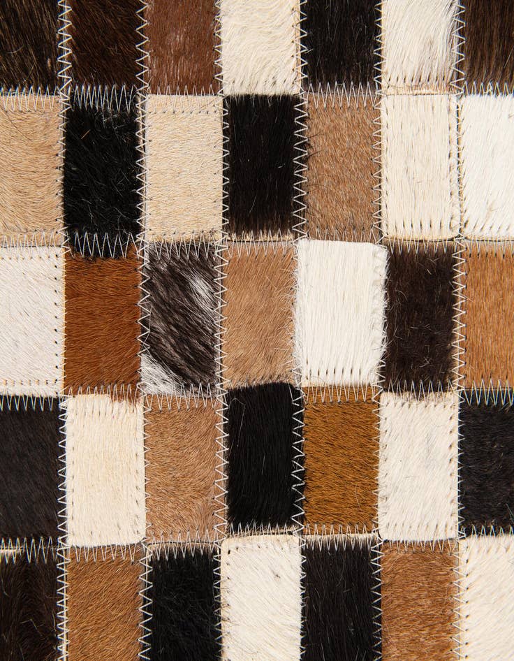 Detail image of  5' 3 x 7' 6 Cowhide Stocks Rug
