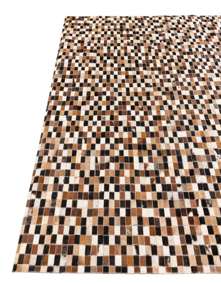 Detail image of  5' 3 x 7' 6 Cowhide Stocks Rug