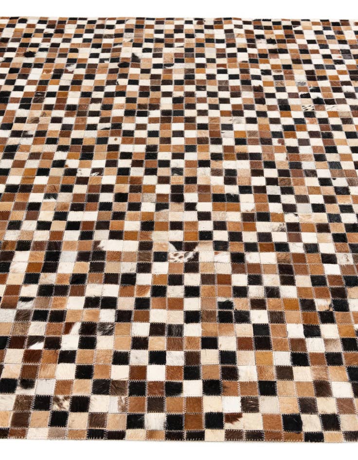 Detail image of  5' 3 x 7' 6 Cowhide Stocks Rug