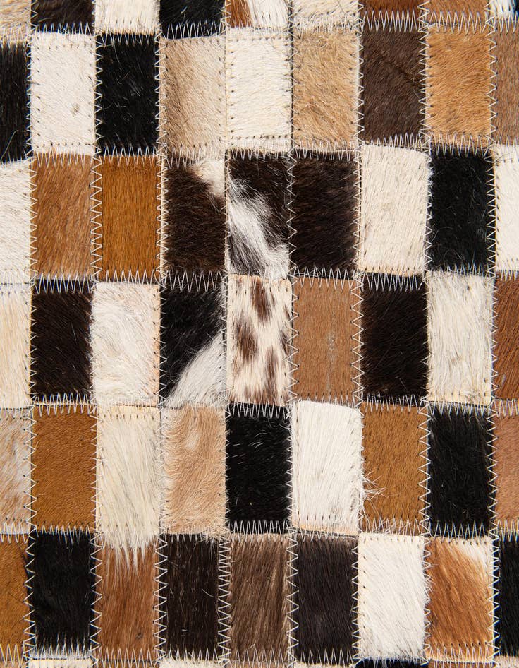 Detail image of  5' 3 x 7' 6 Cowhide Stocks Rug