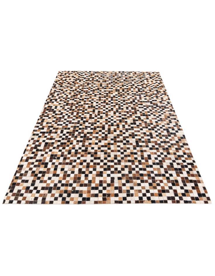Detail image of  5' 6 x 7' 6 Cowhide Stocks Rug