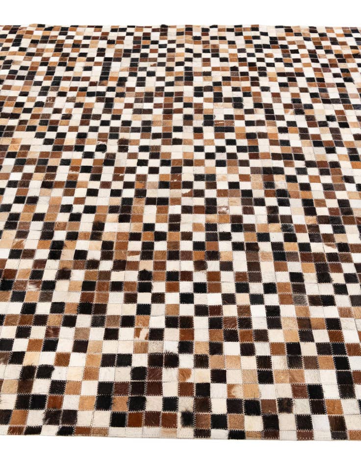 Detail image of  5' 6 x 7' 6 Cowhide Stocks Rug