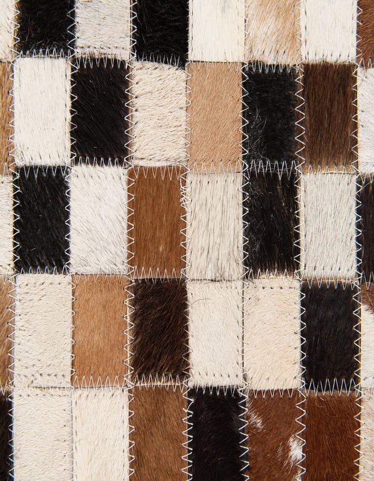 Detail image of  5' 6 x 7' 6 Cowhide Stocks Rug