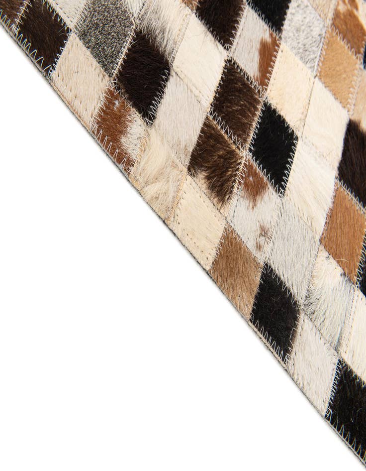 Detail image of  5' 5 x 7' 7 Cowhide Stocks Rug