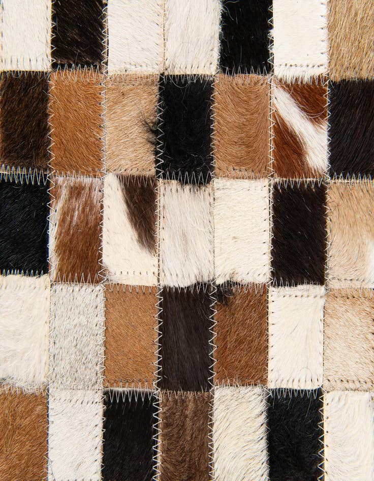 Detail image of  5' 5 x 7' 7 Cowhide Stocks Rug