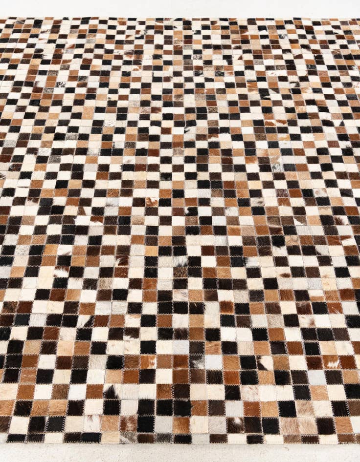 Detail image of  5' 3 x 7' 7 Cowhide Stocks Rug