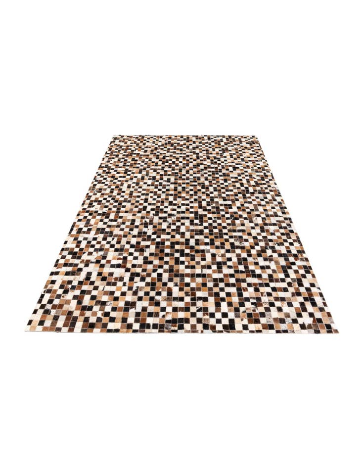 Detail image of  5' 3 x 7' 6 Cowhide Stocks Rug