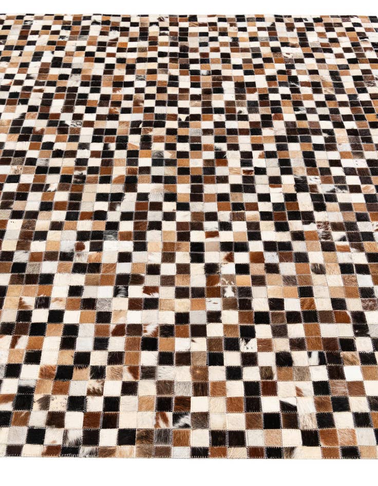 Detail image of  5' 3 x 7' 6 Cowhide Stocks Rug